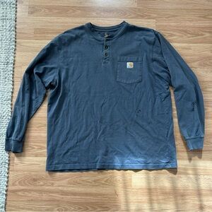 Light navy blue carhartt long sleeve Henley shirt